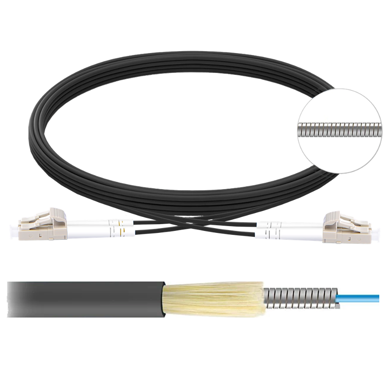 Micro-armored fiber cables.... never break a patch cord again!