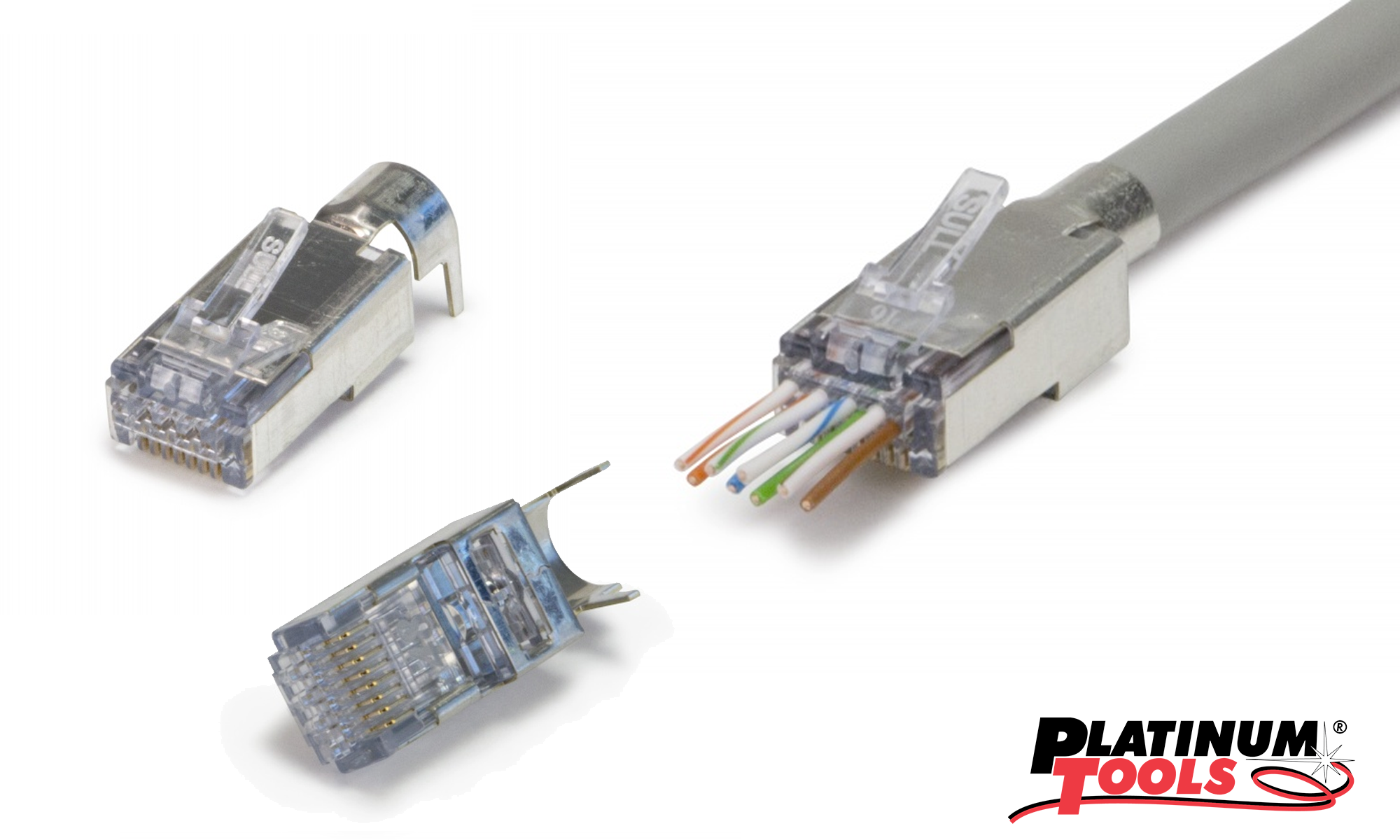 STP Cat6A Pass-Through RJ45, External Ground -- ezEX48